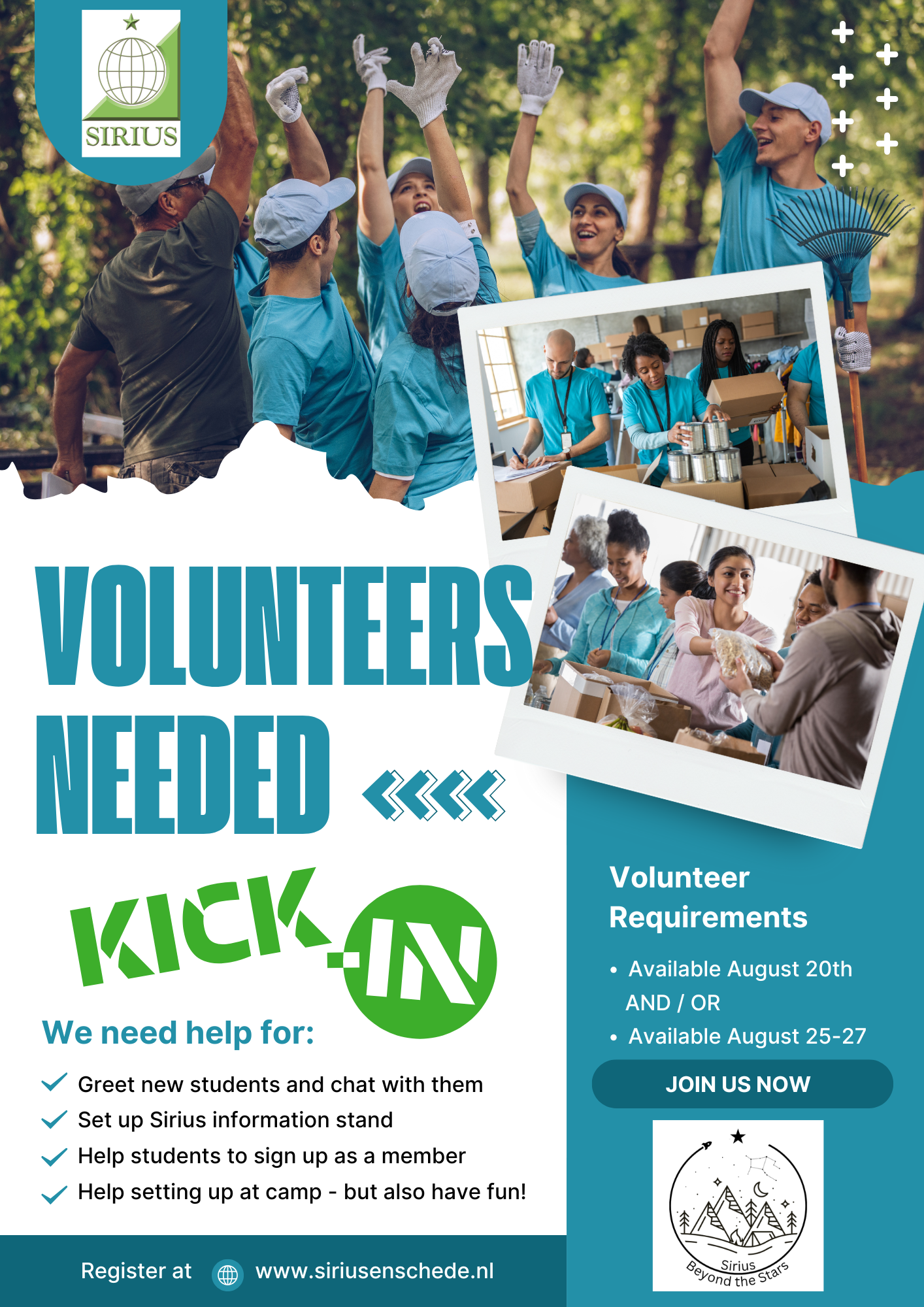 Wanted: Volunteers for the Kick-In Camp